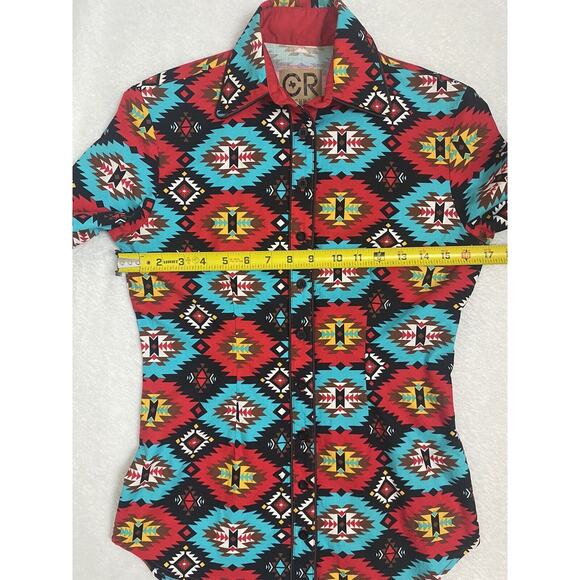 CR Ranch Wear Southwestern Button Up Long Sleeve Shirt Women's XXS Western Aztec - Picture 6 of 11